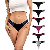 ADOVAKKER Womens Thong Cotton Sexy Lace T Back Panties Underwear Pack of 6 Multicolored