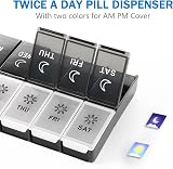 Mossime Weekly Pill Box 7-Day XL AM PM Organizer 14 Compartments Large view 5