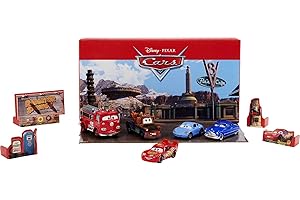 Mattel Disney and Pixar Cars Vehicle 5-Packs with 4 Character Toy Cars & 1 Red Fire Truck Inspired by Radiator Springs, Collectible Set