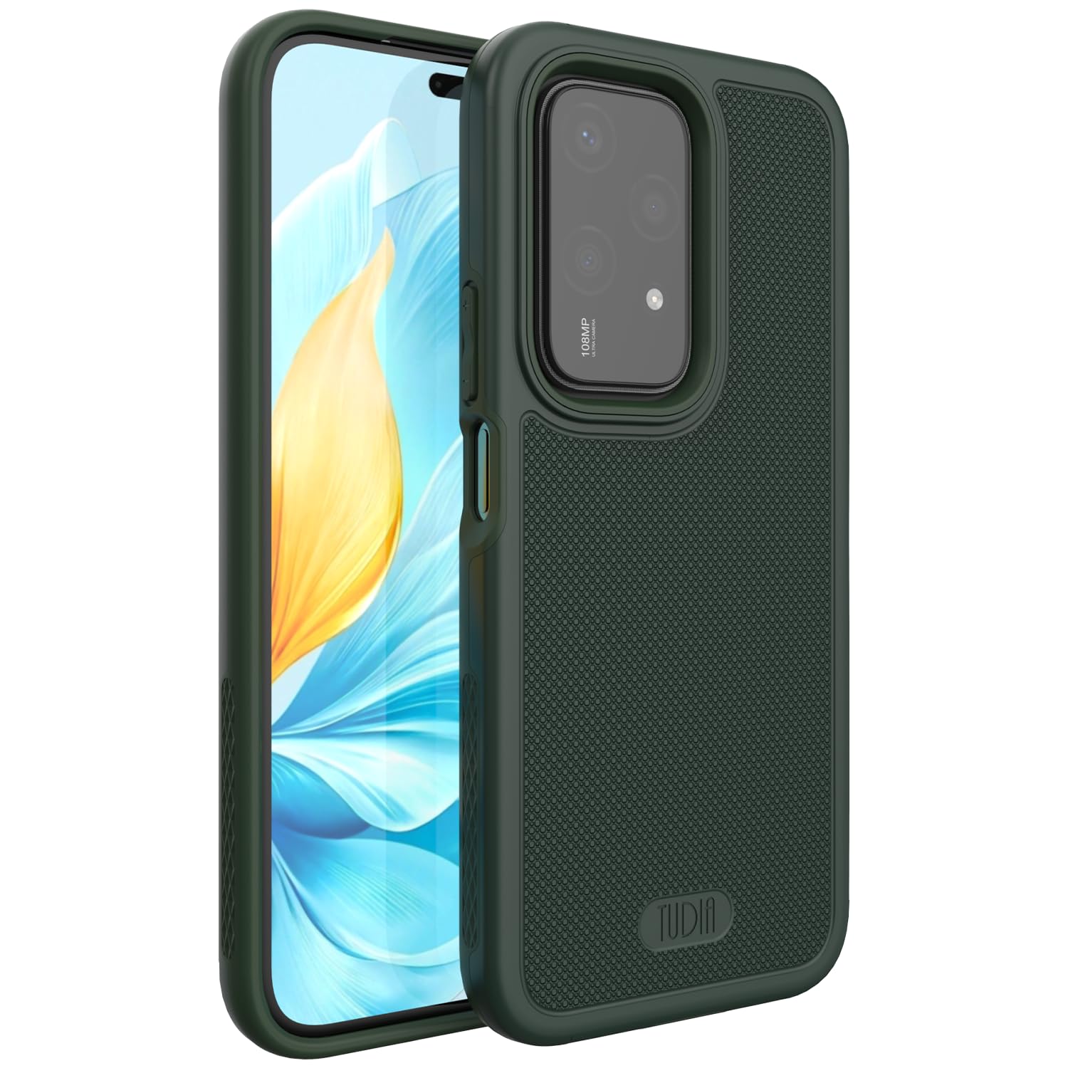 TUDIA DualShield Grip Compatible with Honor 200 Lite Case 5G, [MergeGrip] Military Grade Dual Layer Shockproof Slim Tough Heavy Duty Protective Phone Case Cover (Pine Green)