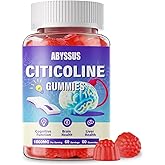 ABYSSUS Citicoline Gummies 1000mg (CDP Choline), Sugar Free Citicoline Supplements for Cognitive & Brain Function, Liver Health, Vegan, 60 Count