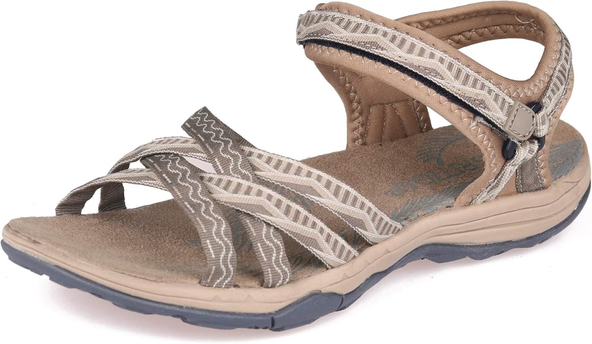 GRITION Sandales Sport Femme, Sandales Bout Ouvert Dames Réglables