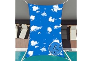 Patio 8' x 12' Rectangle Sun Shade Sail Waterproof Cover Blue Sky White Cloud UV Block Durable Awning Canopy Outdoor Patio Garden Backyard Deck