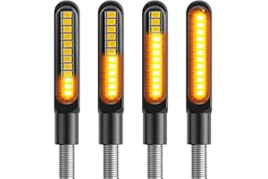 Kinstecks 4PCS Motorcycle Indicators Flowing Turn Signal Lights Motorbike Turning Indicators 12V 12LED for Motorcycle Motorbi