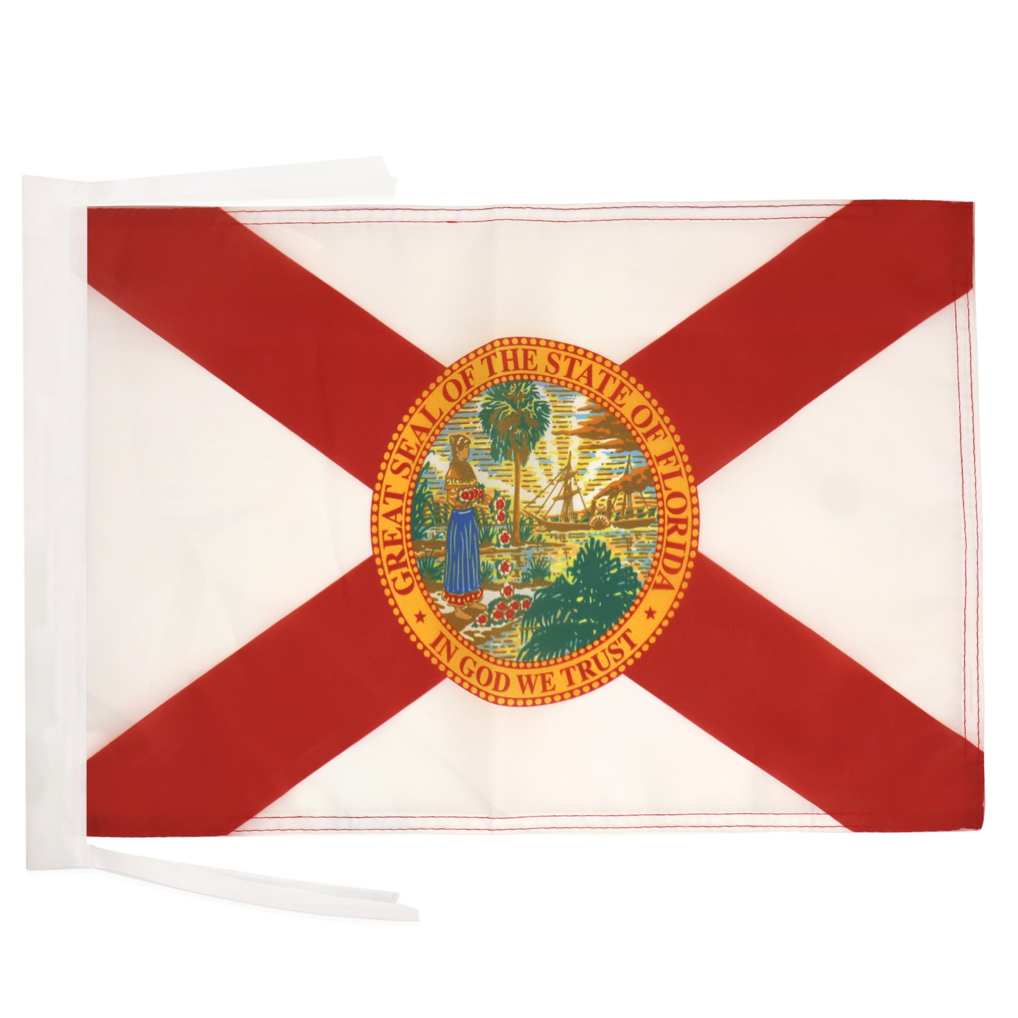 AZ FLAG - Florida Flag - 18'' x 12'' - 100% Polyester US state of Floride Small Banner with Two Cords - Fade Resistant - Vivid Colors - 18x12 in - 45x30 Cm — image 1