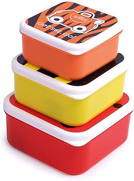 Trunki Set infantil de 3 tuppers para snacks – Animales tigre, abeja y mariquita: Amazon.es: Equipaje