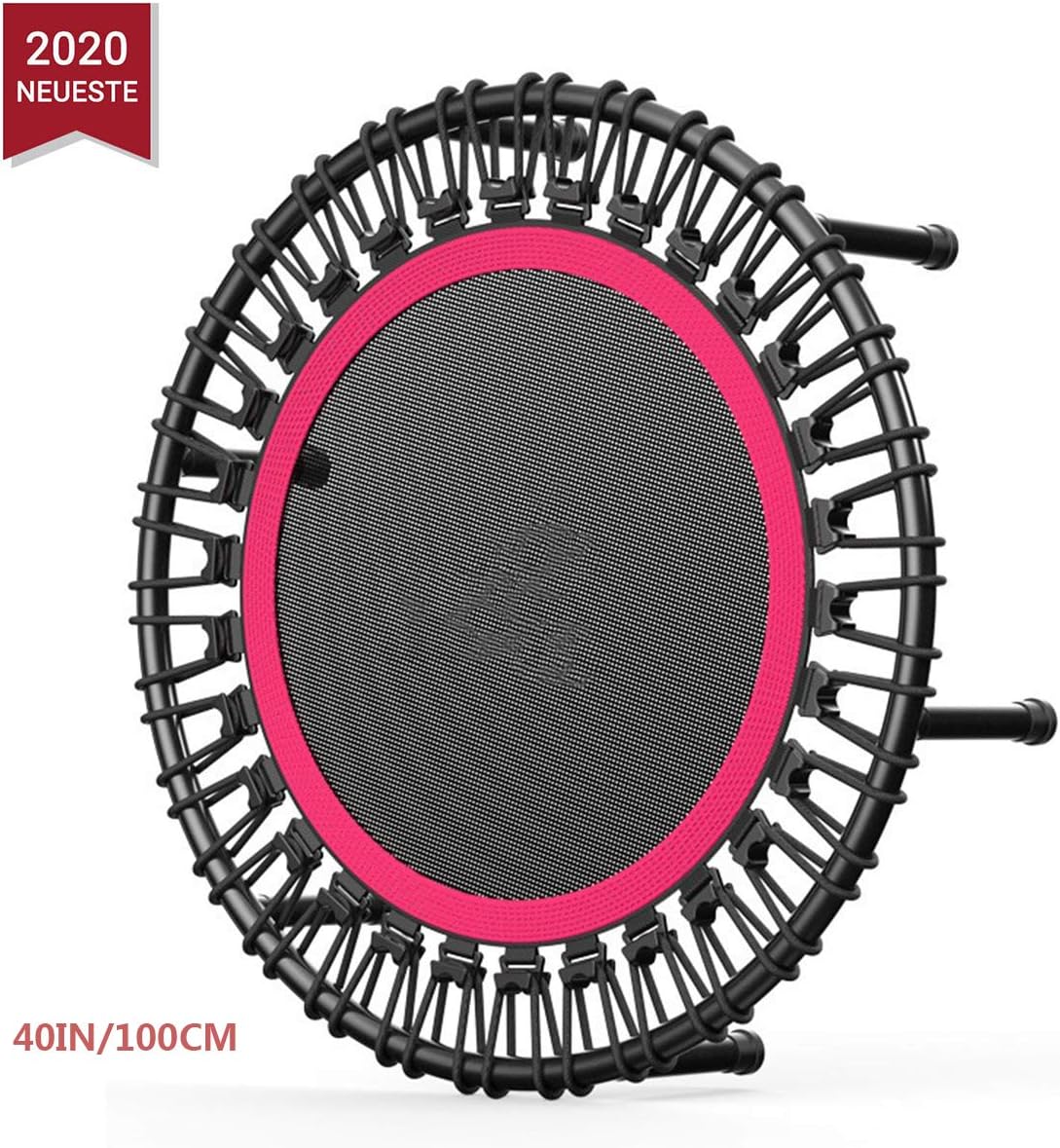 Qinsir Fitness-Trampoline 40"/100CM Mini-Rebounder-Trampolin for Adult Or Kids Indoor Rebounder Recreational Trampolines Belastbarkeit 250 Kg for Indoor/Outdoor/Garden/Yoga/Sports,Pink