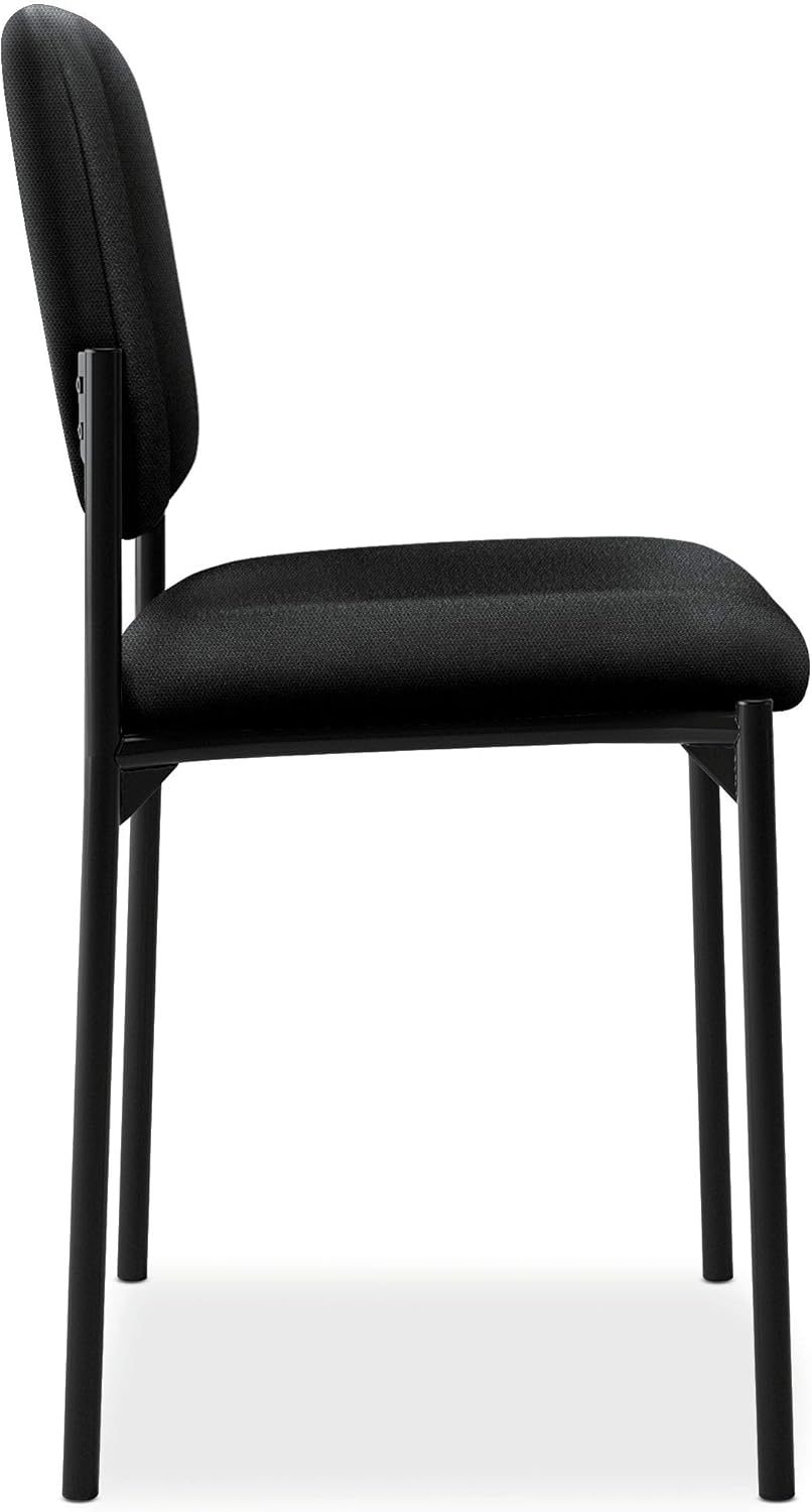 HON Scatter Armless Stacking Guest Chair, in Black (HVL606): Furniture & Decor