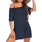 Ekouaer Women's Swimsuit Beach Cover Up Short Sleeve Cover Ups for Swimwear Bathing Suit Coverups S-XXXL