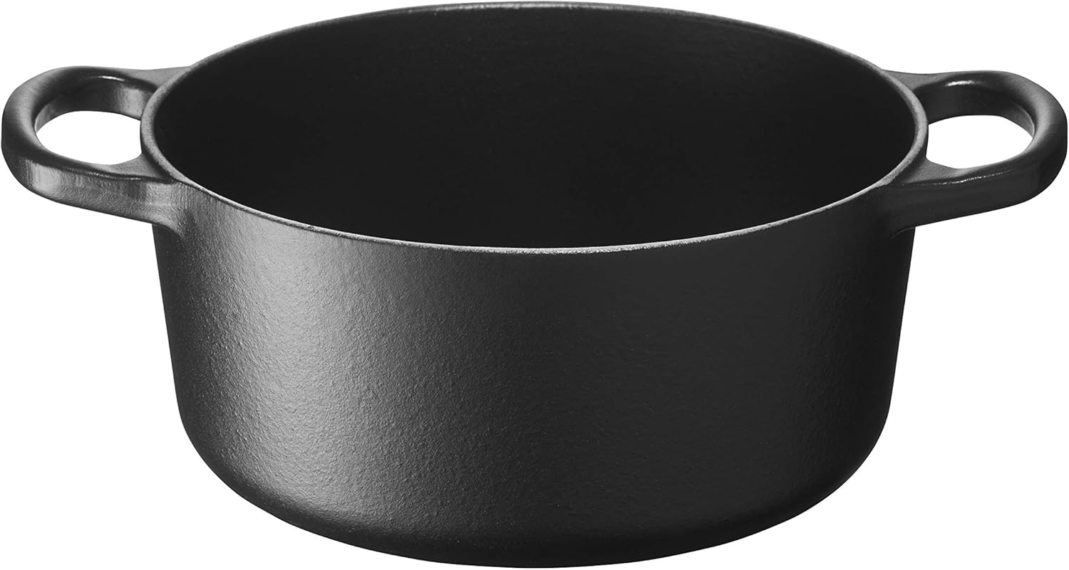 LE CREUSET Signature Enamelled Cast Iron Round Casserole Dish with Lid, 18 cm, 1.8 Litre, Matte Black, 21177180000430 - Image 3