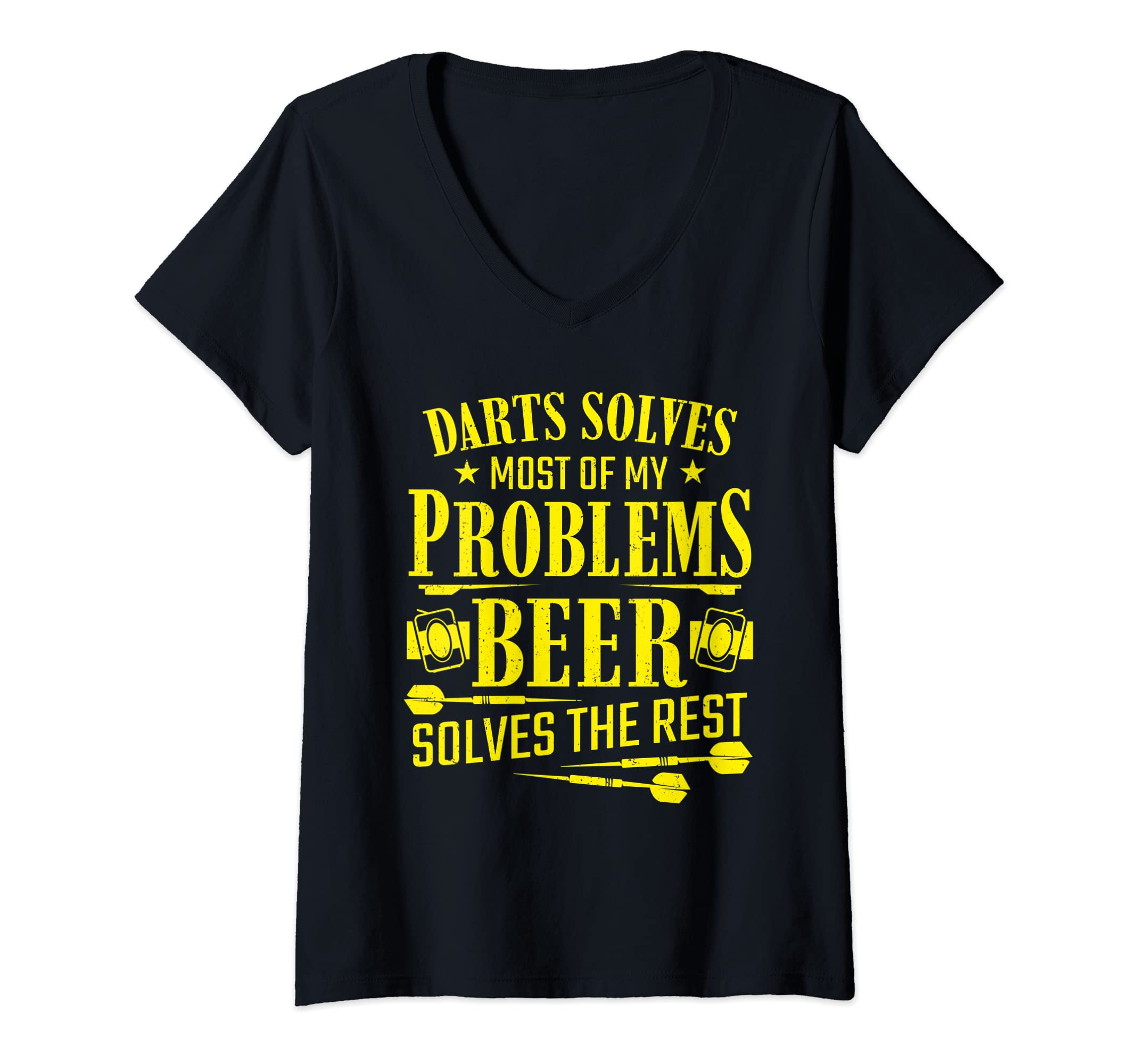 Womens Dart Outfit For Darts Player Dartboard Beer V-Neck T-Shirt