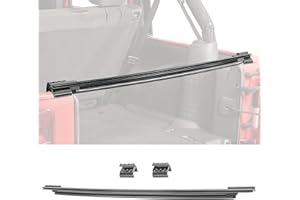 MasterTop Soft Top Tailgate Bar or Tonneau Cover Bar - Fits Jeep Wrangler JK & JKU 2007-2018 - Jeep Soft Top Tailgate Bar Jeep Top Rail Retainer Jeep Tonneau Cover Tailgate Bar (Side Clips Included)
