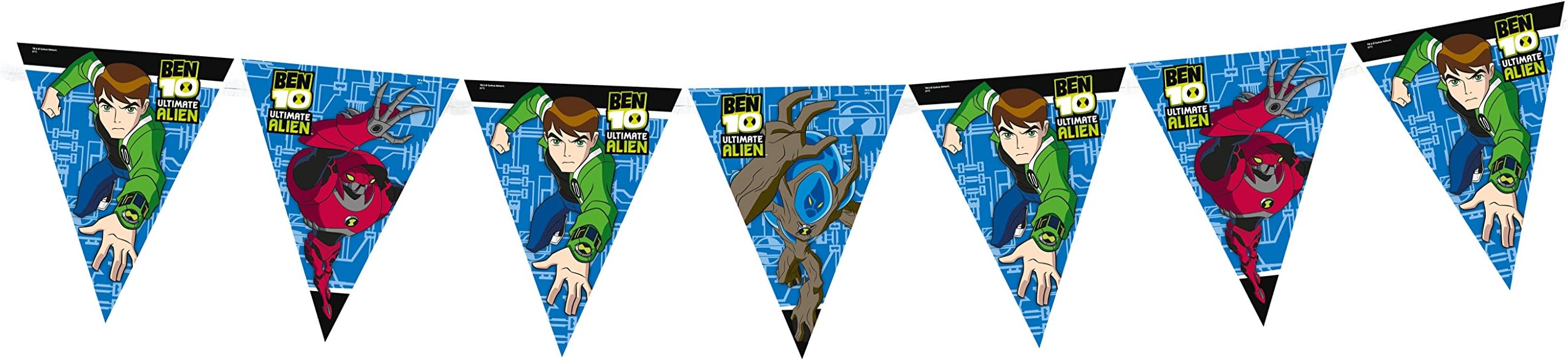 Ben 10 Alien Force Theme Plastic Pennant Banner 12 Feet Long