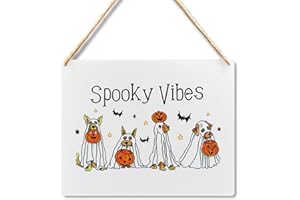 Lacosu Halloween Decor: Dog Signs, Vibes Wall Art, Funny 10x8 Inches