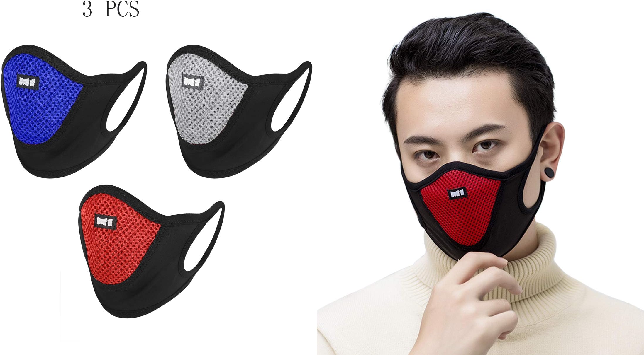 Men Women Anti Pollution Dustproof Half Face Mask Breathable Mesh Cotton Reusable Washable Respirator Sun Protection Mouth Masks Cycling Rider Camping Travel