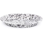 Crow Canyon Home Enamelware Pie Plate, 10 inch, Grey/White Splatter