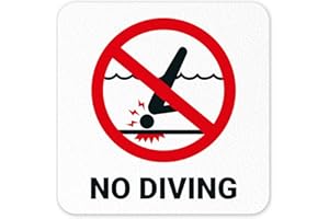 SIGO SIGNS No Diving Vinyl Adhesive Pool Depth Marker, (SI-7450) 6x6 inches, Pool Marker Anti Slip, Made in USA