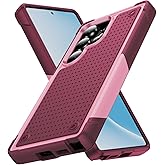Designed for Samsung Galaxy S25 Ultra Case 2 in 1 Gift Militay Grade Drop Protective Rugged Heavy Duty Cover Shockproof Case for Galaxy S25 Ultra Phone Case for women men boy girl (Pink+Rose Red)