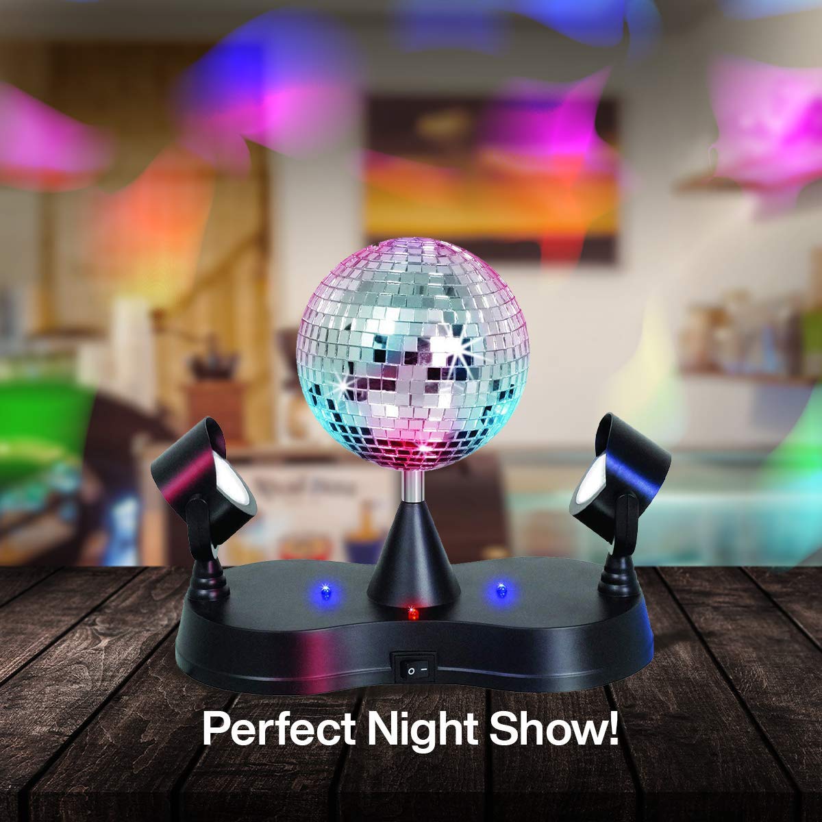 Kicko Disco Light MultiColored LED Revolving Strobe Light Ball for