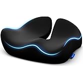 ZIKEE Pioneering Seat Cushion for Pressure Relief, Ergonomic Office Chair Cushion for Sciatica, Back, Hemorrhoids & Tailbone Pain Relief, High-Density Memory Foam Car Seat Cushion with Anti-Slip Base