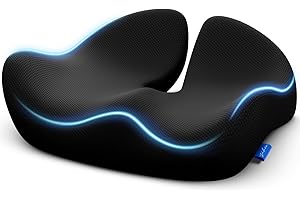 ZIKEE Pioneering Seat Cushion for Pressure Relief, Ergonomic Office Chair Cushion for Sciatica, Back, Hemorrhoids & Tailbone Pain Relief, High-Density Memory Foam Car Seat Cushion with Anti-Slip Base