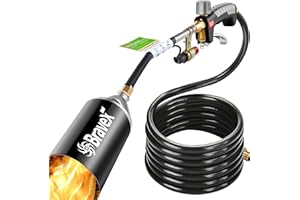 Elemake Weed Torch - Propane Torch Weed Burner Torch with 10ft Hose (CSA Certified), Heavy Duty Weed Burner with Trigger Push Button Ignite, for Garden Burning Grass, Melting Ice & Snow