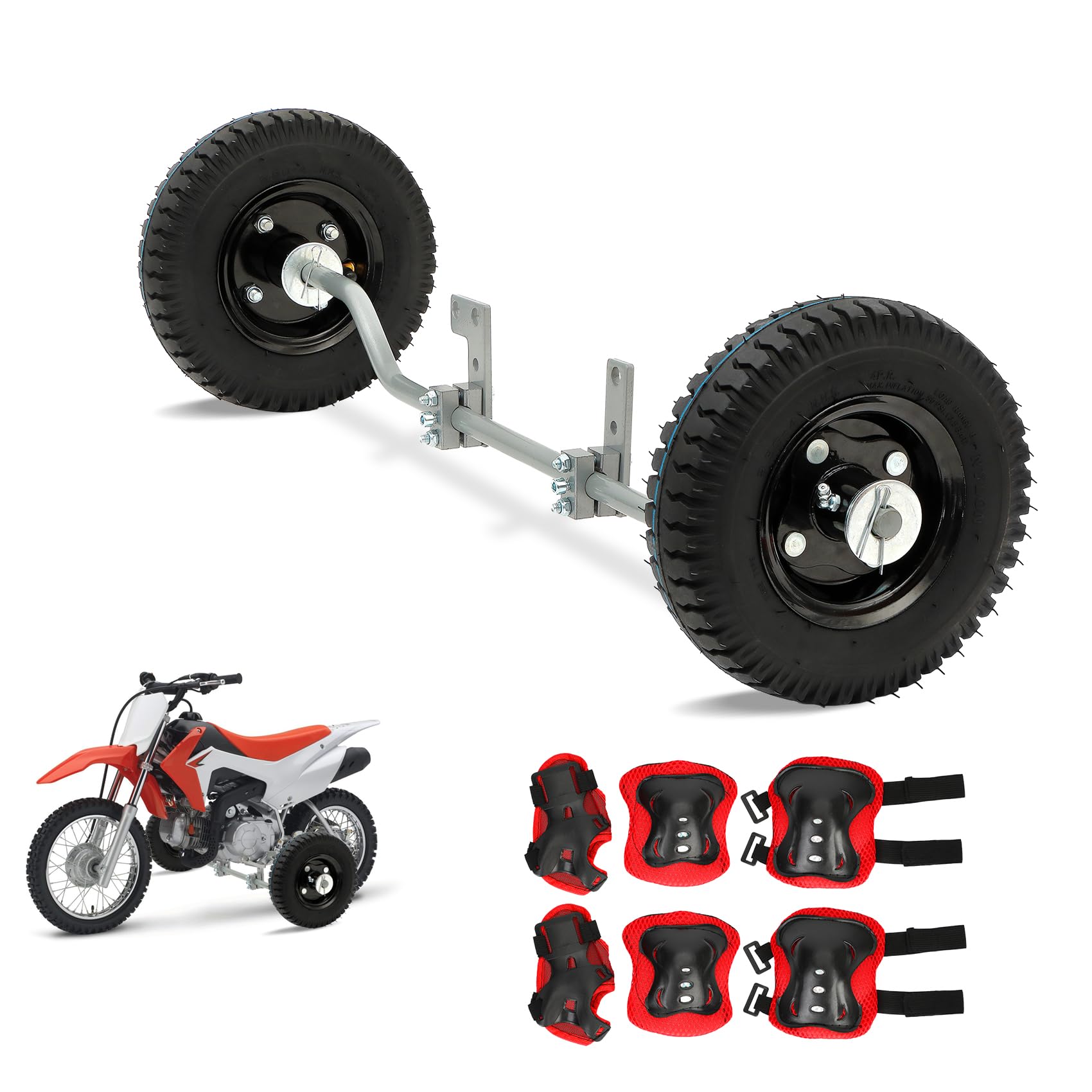 Photo 1 of Dirt Bike Training Wheels 50cc Compatible with razor MX500 MX125 MX400 honda CRF50 XR50 Z50 yamaha PW50 TTR50 ktm 50cc Mini Senior Adenture, Suitable for All Kinds of 50CC Dirt Bike, Easy to Install