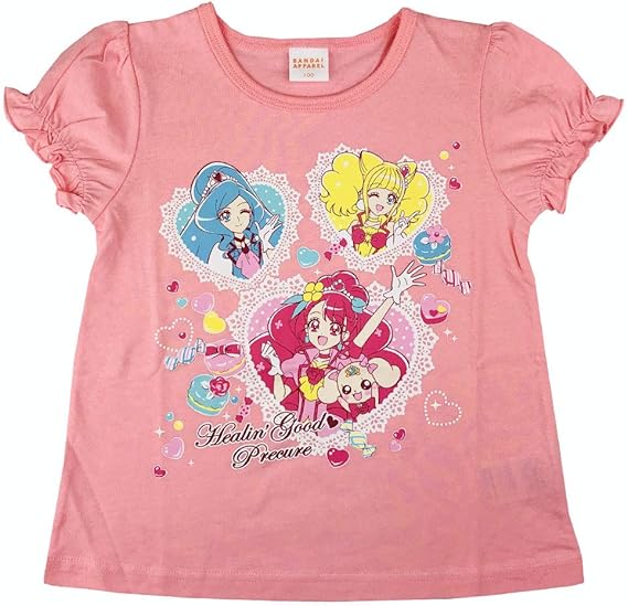 Amazon Co Jp ヒーリングっど プリキュア 半袖 Tシャツ 夏物 綿100 バンダイ アパレル Mo Gstop02ピンク 1cm 服 ファッション小物