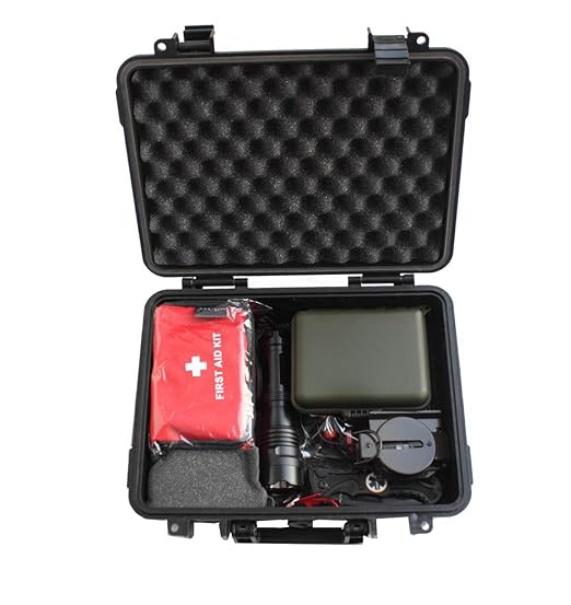 Großes Profi Outdoor Notfall survival SET 280 x 230 x 98mm wasserdichte Box Selbsthilfe Überlebensset Kanu Camping Wandern et
