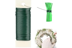 Floral Wire 38 Yards. Versatile Green 22 Gauge Craft Wire， Durable Flexible for Easy Shaping. Bonsai Wire, Great for Wreath M