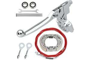 RZEOZU Mini Bike Drum Brakes Kit Compatible with Coleman CT200U BT200X Baja Warrior Heat Massimo MB165 MB200 Predator 212cc 196cc Engine Minibike Accessories Parts 7/8 Handle Lever 105mm Brake Shoes