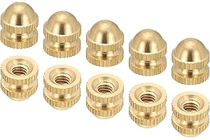 PATIKIL 5/32" Cap Nut, 10 Pack Acorn Nut Screw Knob Cap Insert Bolt Cover Female Thread Knurled Decorative Hardware Fittings 