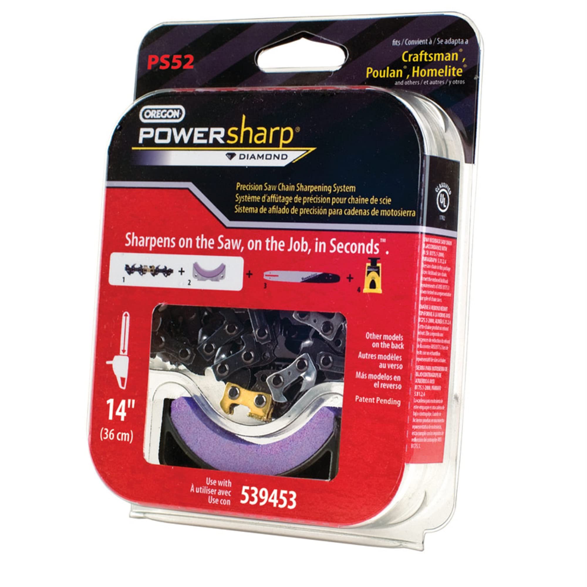 Juego de cadena y piedra de repuesto para motosierra Oregon PowerSharp