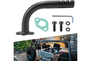 CMIYETO Exhaust Header Pipe for Non Hemi Predator 212cc 196cc Coleman CT200U CT200U-EX BT200X KT196 RB200 Clone GX160 GX200 6.5HP Baja Warrior Trail Master MB200 Engine GoKart Mini Bike Performance Part Black