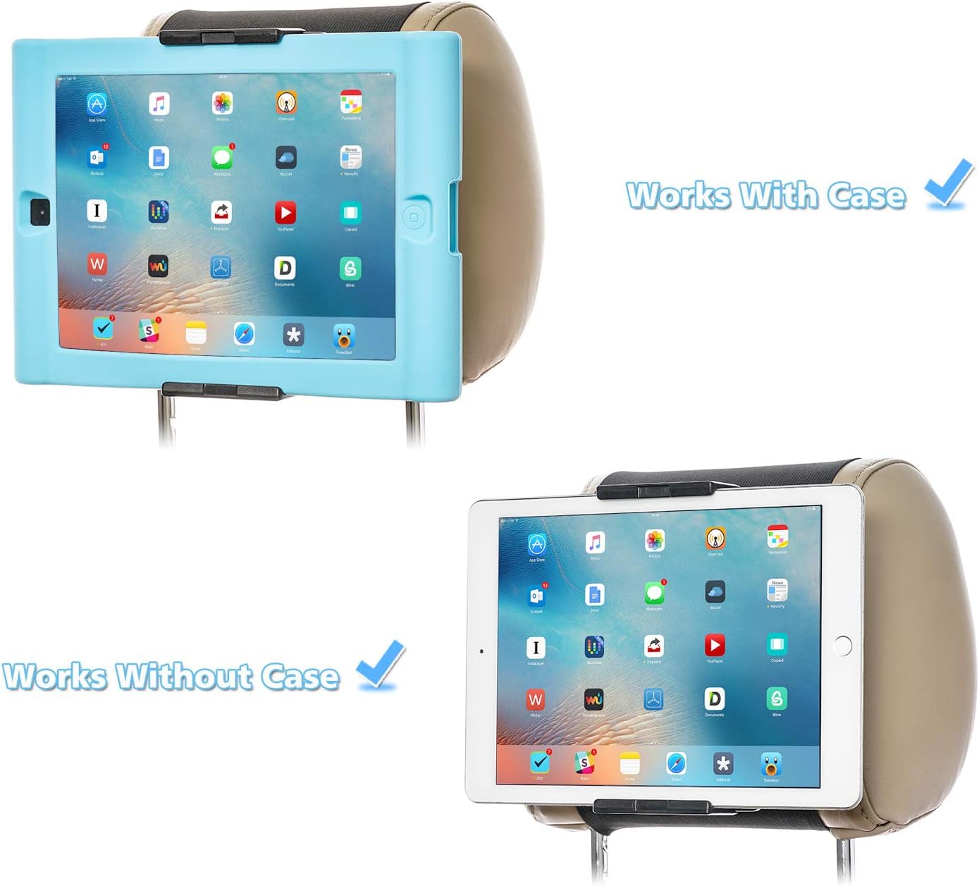 WANPOOL Car Headrest Mount Holder for Tablets and Phones with 5-10.5Inch Screens -Compatible with iPhone iPad Air Mini, Galaxy, Switch - Image 5