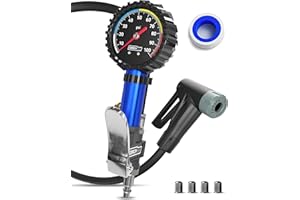 GERCHWAY Presta Valve Air Chuck – Bike Tire Inflator with Pressure Gauge – Bicycle Tire Gauge Schrader to Presta Valve Adapter for Air Compressor