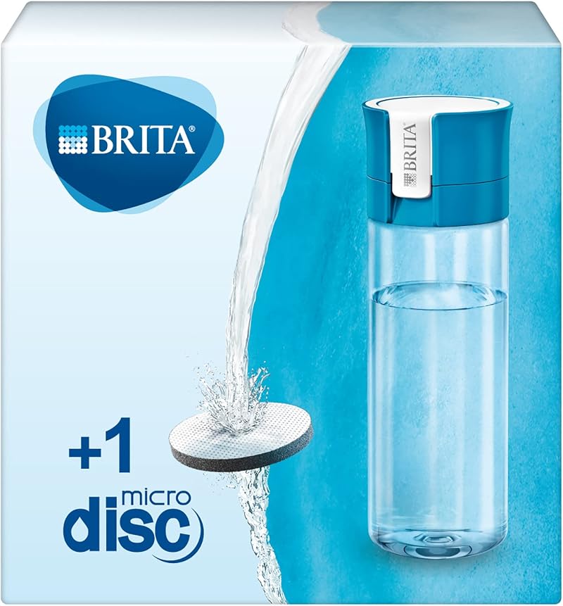 BRITA Water Filter Bottle Reduces Chlorine 600 ml BPA Free Blue