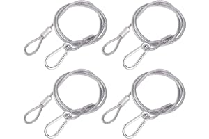 MAD OWL (Pack of 4) Clamp Hook Safety Rope Hanging Device,Hang on Truss,Use For Moving Head Beam,Led Par Light Stage Lighting Accessories (4mm 85cm 25kg)