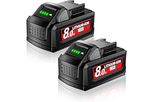 2Pack 8.0Ah Replacement for Milwaukee M18 Battery Compatible with Milwaukee 18V Battery Lithium XC 48-11-1815 48-11-1820 48-1