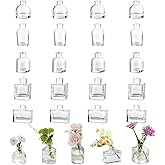 Glasseam Mini Bud Vases for Centerpieces: Clear Small Flower Vase Set of 20 Cute Tiny Glass Vases for Flowers Modern Decorative Wedding Table Centerpiece for Dining Room Decoration