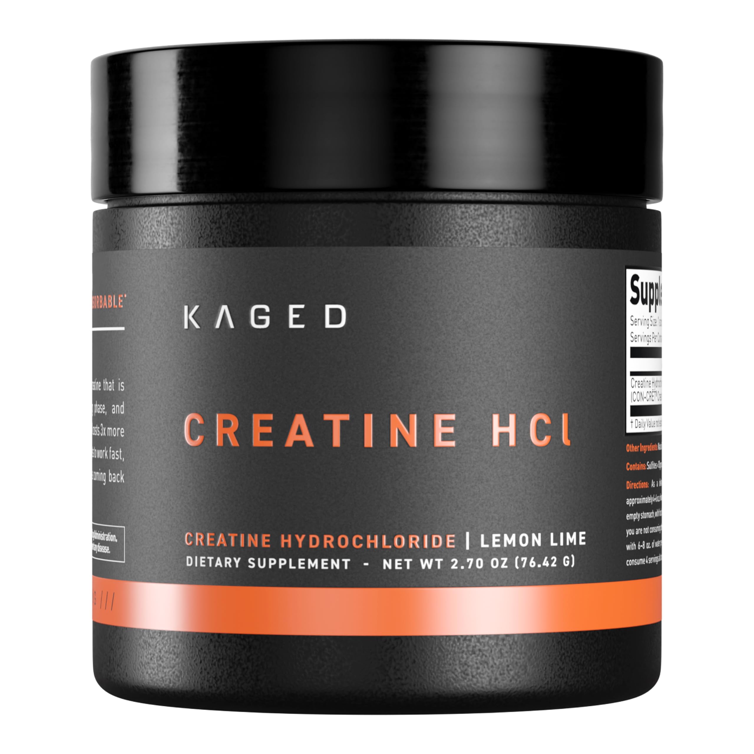Photo 1 of Kaged Creatine HCl Powder | Lemon Lime | Muscle Building & Recovery | Patented Creatine Hydrochloride Formula | Vegan, Gluten Free, Easily Digestible | Supplements for Men & Women | 75 Servings