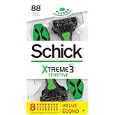 Schick Xtreme 3 Sensitive Skin Disposable Razors for Men, 8 Count (Pack of 3) Packaging may Vary