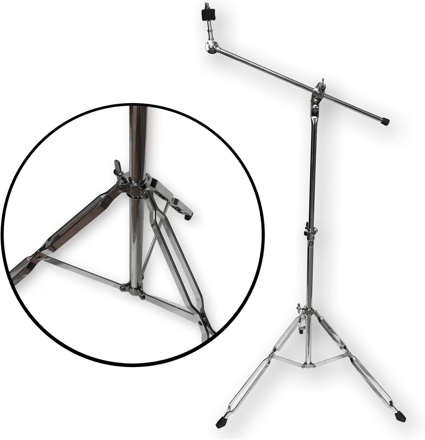 Cymbal Boom Stand For Ride Or Crash Cymbal. Double Braced, Heavy Duty Strength and Adjustable Height By TKO Percussion