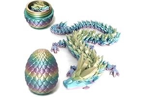 SHYHAND Dragon Egg 3D Printed Dragon Egg Articulated Dragon Crystal Dragon with Dragon Egg Fidget Dragon Egg Toy Executive Desk Toys Adults Fidget Dragon Toys
