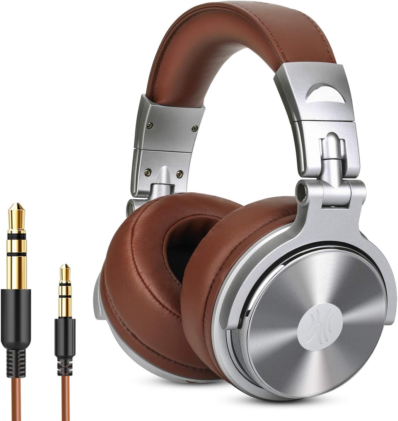 OneOdio Wired Over Ear Headphones Hi-Fi Sound & Bass Boosted headphone with 50mm Neodymium Drivers and 1/4 to 3.5mm Audio Jack for Studio DJ AMP Recording Monitoring Phones Laptop (Brown)