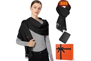 WODESID Heated Scarf for Women Men Rechargeable Heated Scarves Blanket with Battery Pack Neck Heating Pad Electric Scarf Heated
