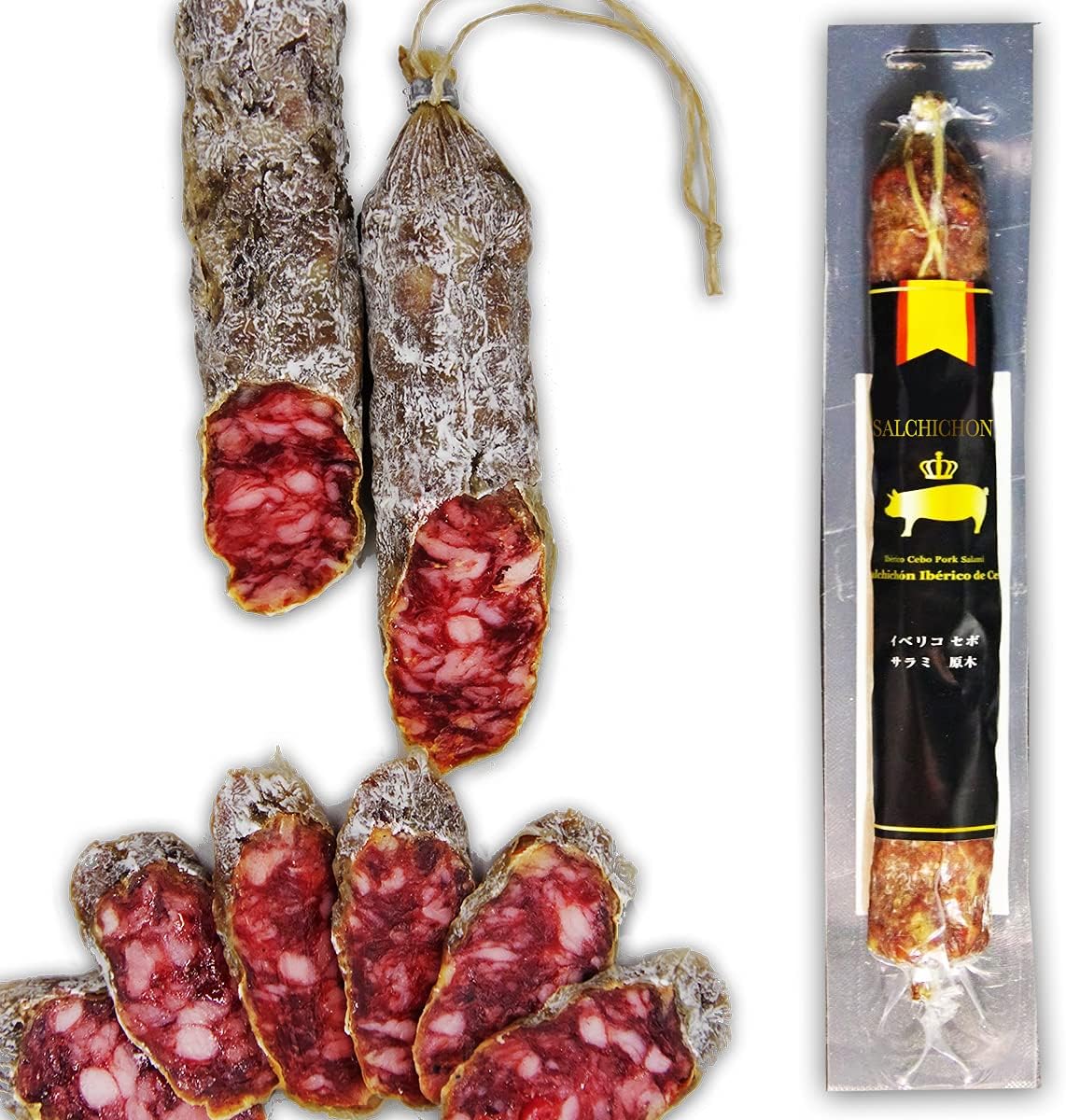 Amazon アレガロ Alegaro サラミ イベリコ豚 サルチチョン イベリコ セボ 白カビ 6ヶ月 長期熟成 180g リーパス株式会社 サラミ 通販