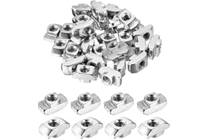uxcell 18Pcs M8 t Nuts Sliding t Slot Nut Fastener Carbon Steel Nickel Plated Half Round Roll in Sliding Aluminum Profile Acc