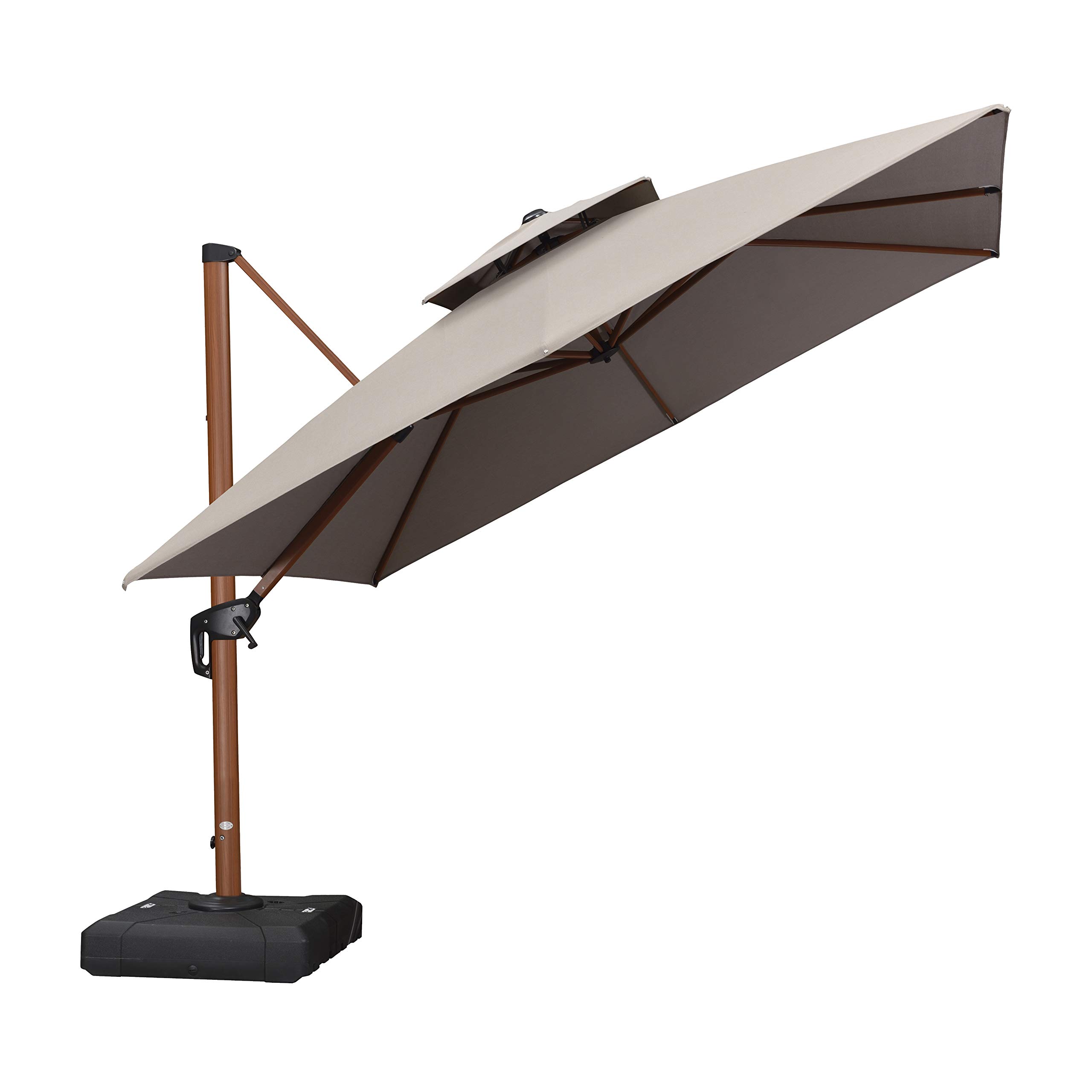 Buy PURPLE LEAF 10 Feet Double Top Deluxe Sunbrella Wood Pattern Square