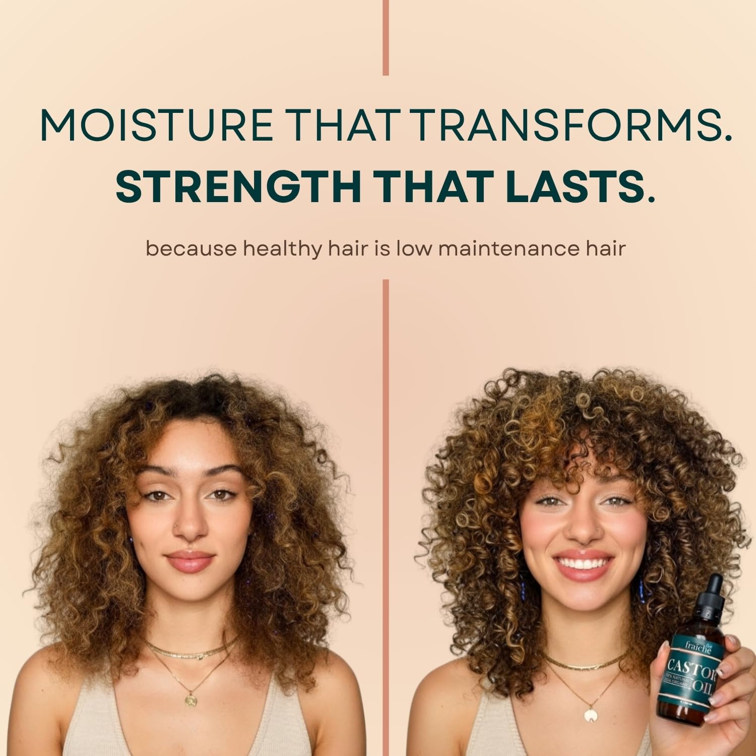 Live Fraiche Organic Castor Oil Lash Serum for Hair Growth, 100% Pure Eyebrow Eyelash Growth Serum, Cold Pressed Hexane Free (2oz Glass Bottle + FILLED Mascara Tube)